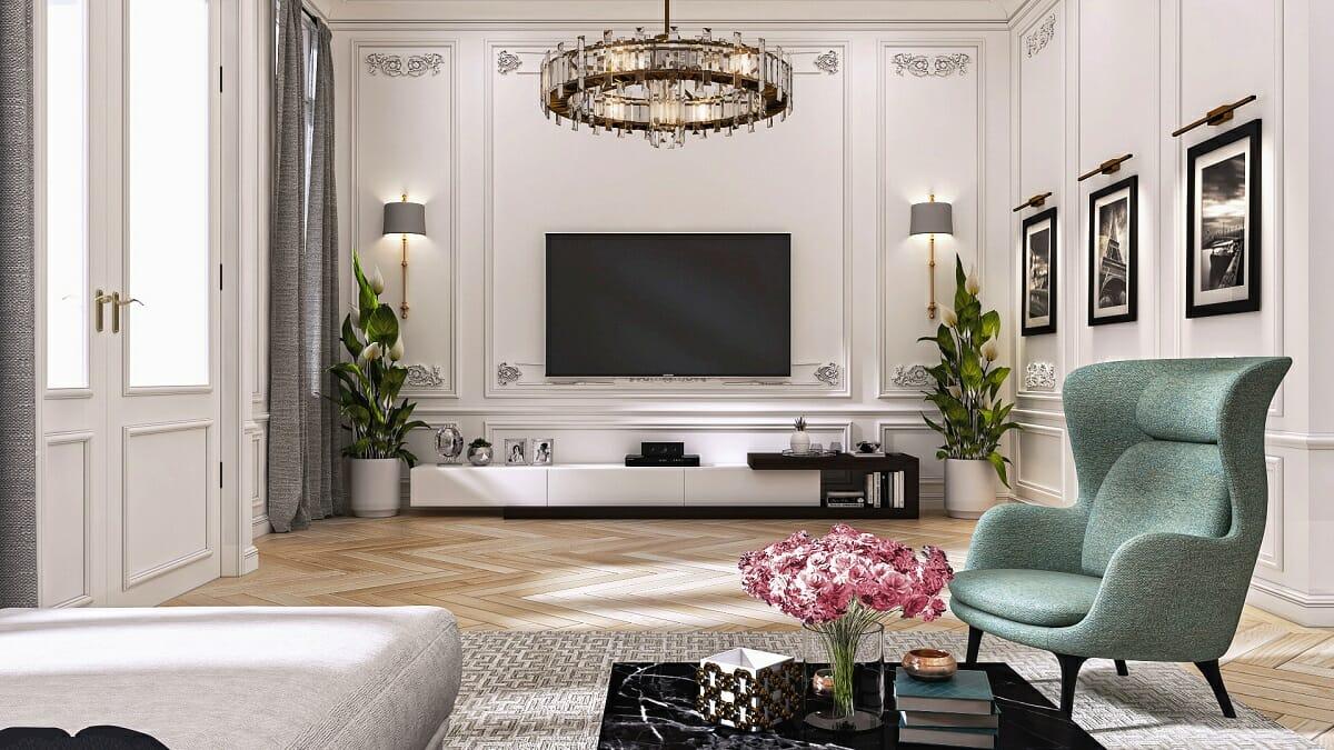 Neo-Classical⁢ Living Room: Classic shapes with modern twists for​ timeless elegance