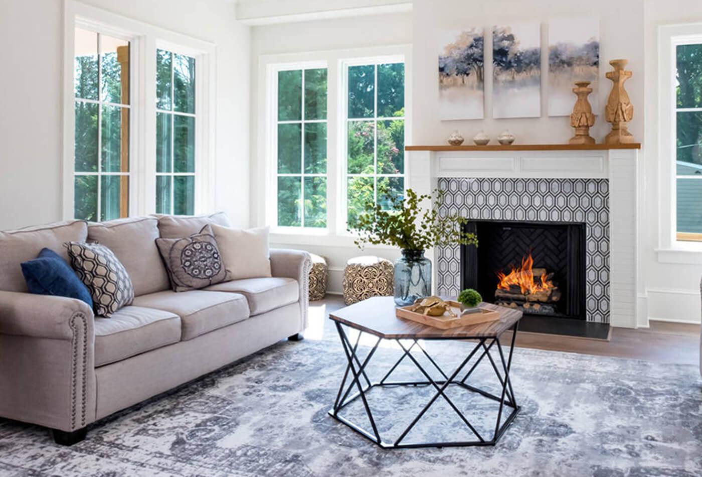 Consider a fireplace add-on for⁤ warmth⁣ in your contemporary living room