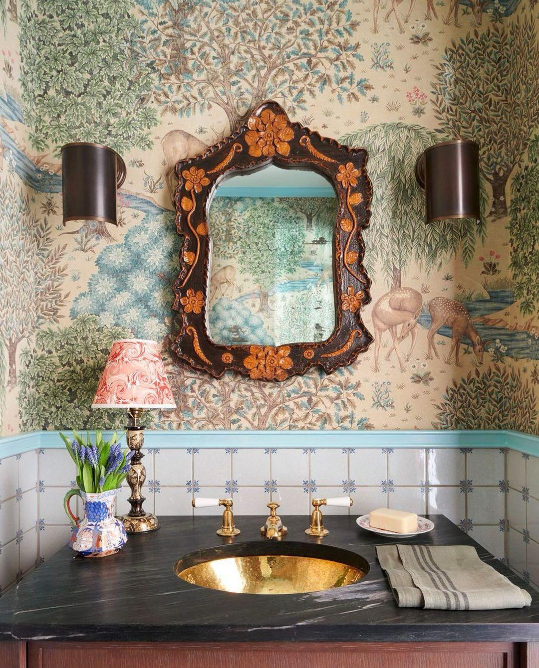 Artistic tiles​ make a statement in your Chalet Bathroom design