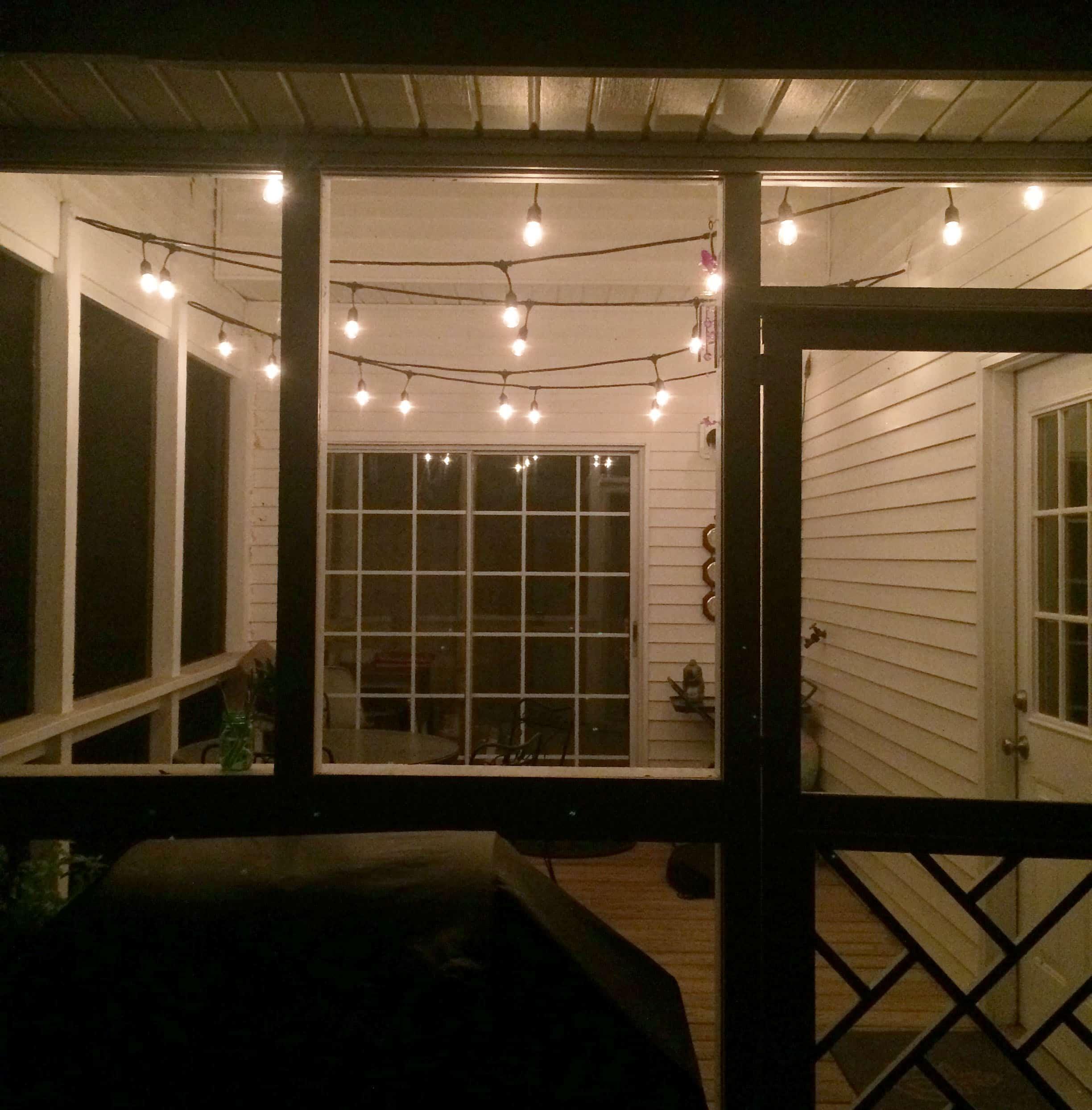 Install string lights for magical evenings on your screened porch