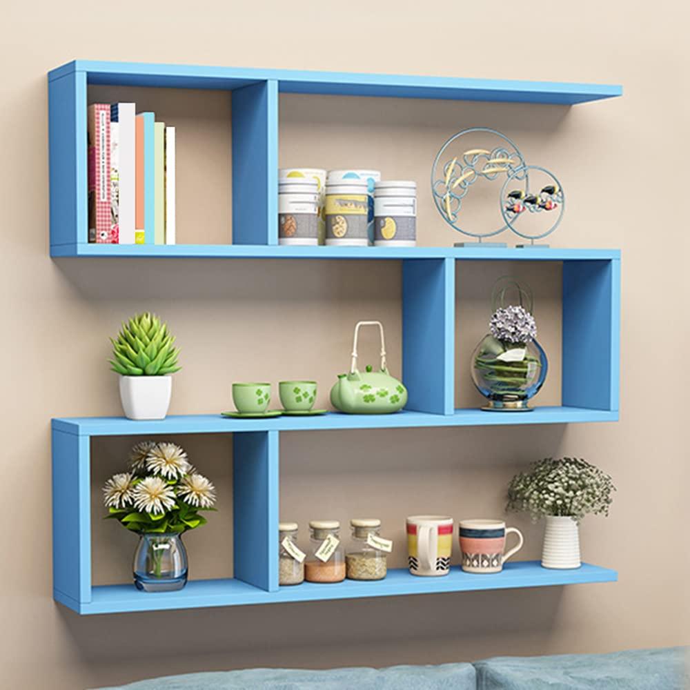 Install‌ blue shelves to showcase‍ books and​ decor ⁣beautifully