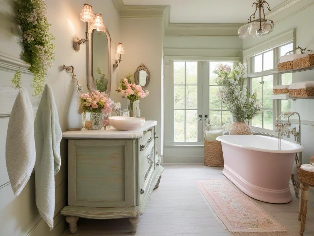 Floral accents bring a ⁤touch of nature ⁤into your farmhouse bathroom space