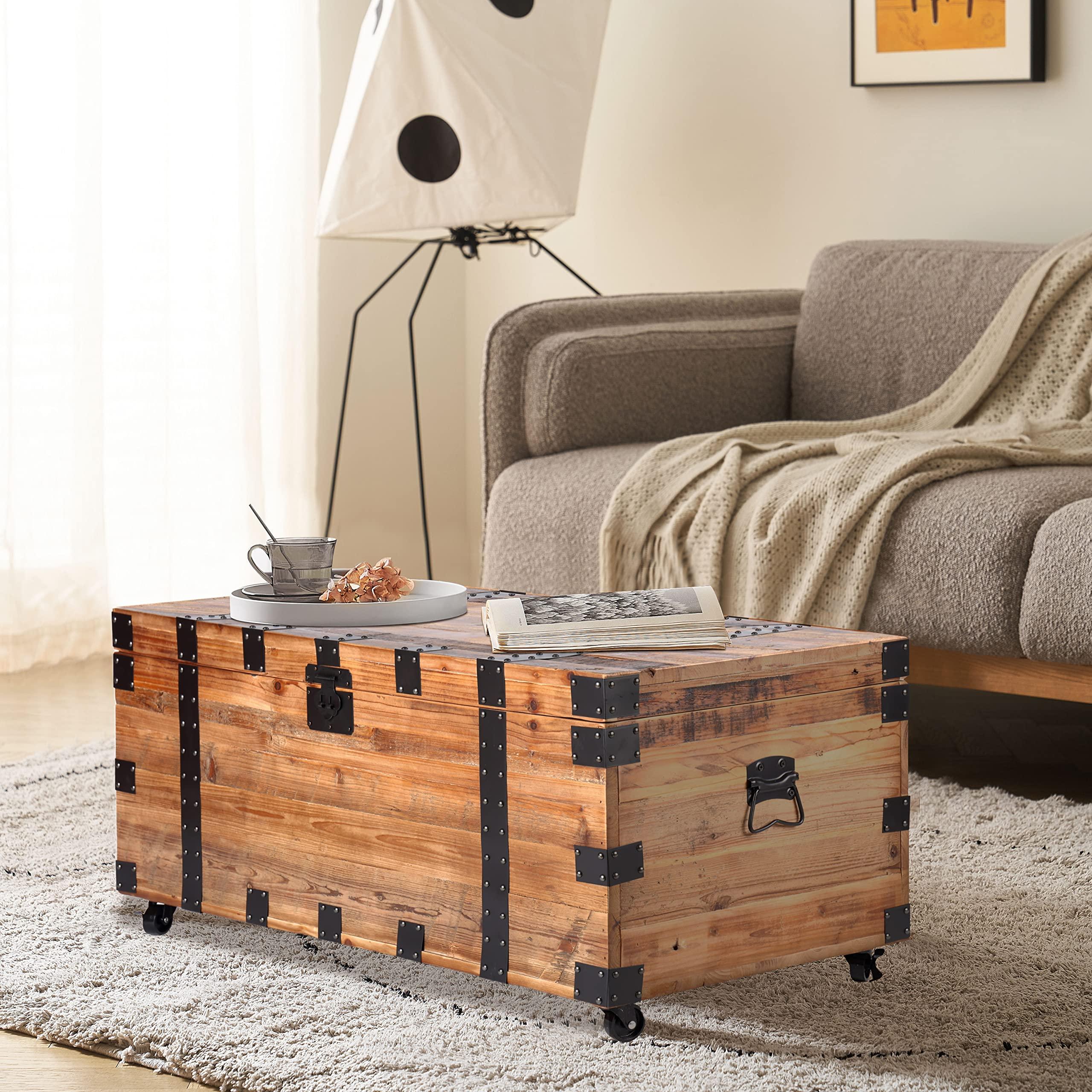 Invest in ⁣a vintage trunk for stylish storage ‌in your ⁤living room