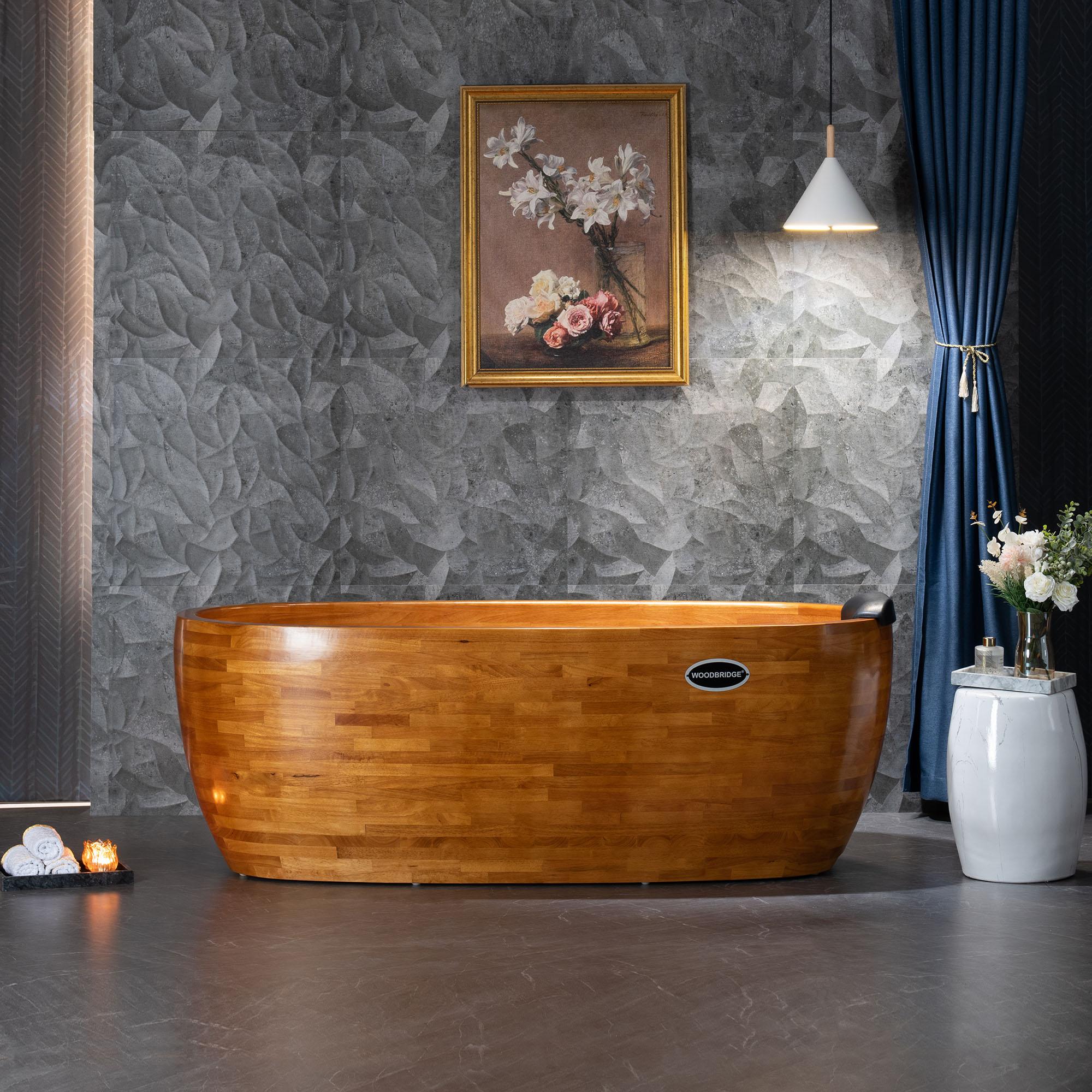 Showcase ⁣a freestanding ⁤wooden bathtub ​as a focal⁢ point ⁣in your stylish wooden bathroom