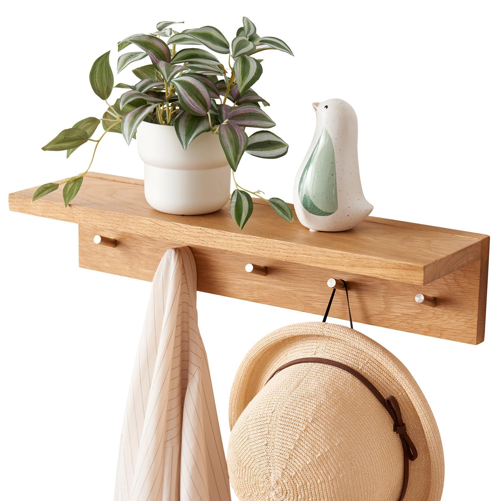 Hang⁣ wooden ⁢bathroom hooks or racks for practicality with ​flair