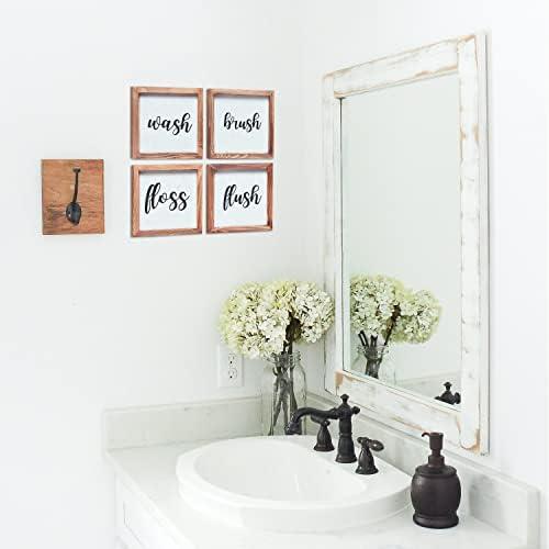 Add whimsical touches with quirky accessories for a fun farmhouse bathroom vibe