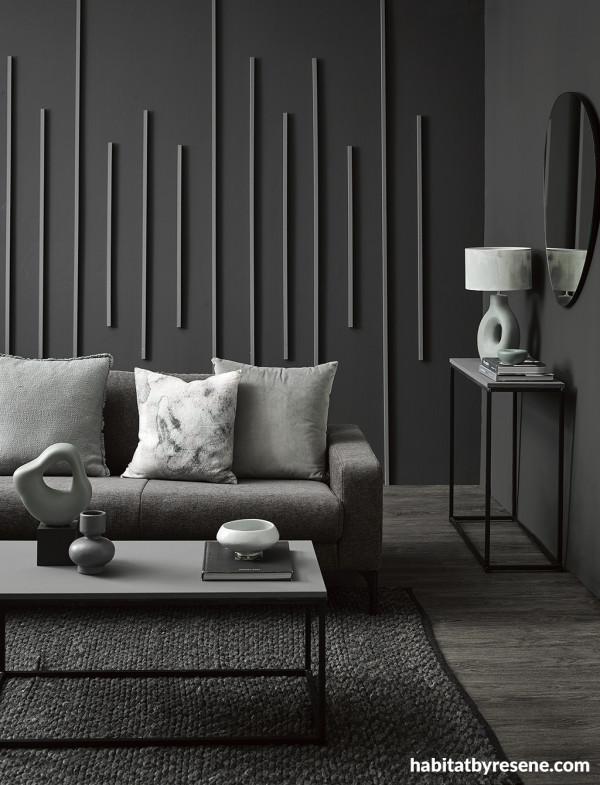 Monochrome Living ⁤Room:⁤ Diverse textures create depth in a unified color⁤ palette