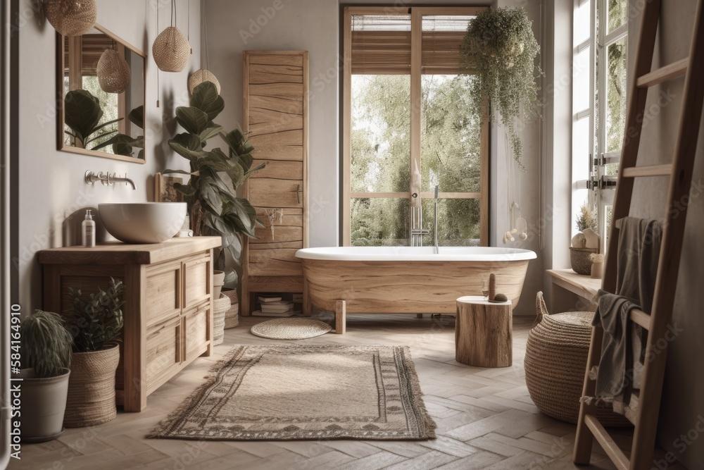 Opt for natural ⁤wood accents to​ warm up your boho⁢ bathroom