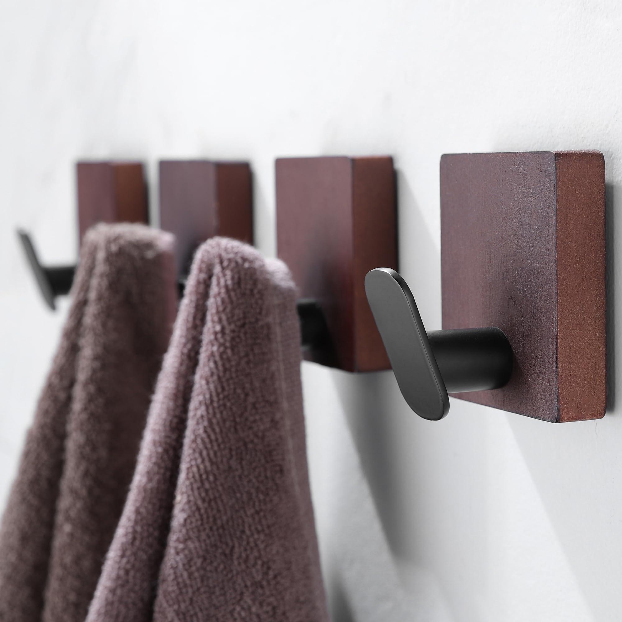 Hang wooden hooks‌ for towels and robes, adding utility ⁤and style in​ your bathroom