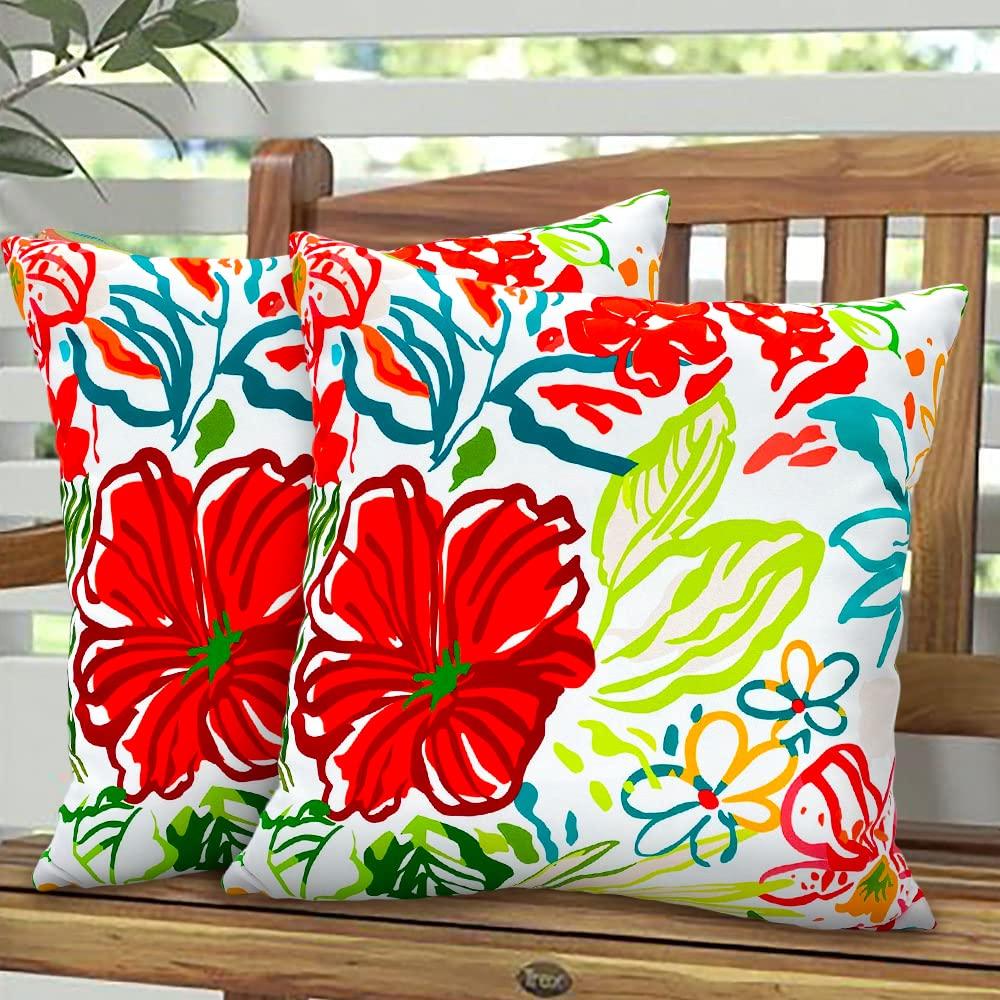 Use colorful outdoor cushions to brighten your small backyard