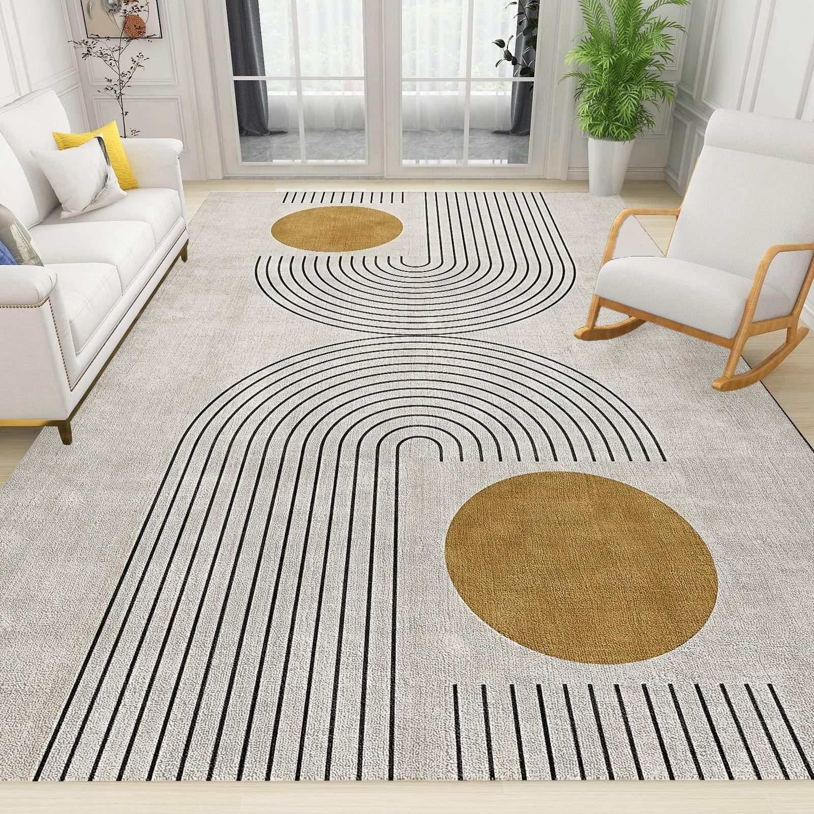 Feature a stylish ‍area ‍rug that complements your contemporary⁣ living room palette