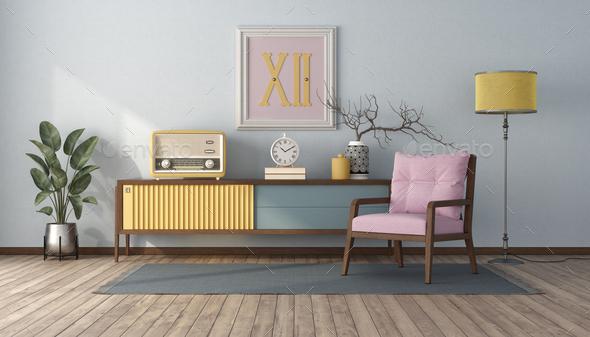 Embrace pastel colors to create a soothing atmosphere in your vintage living room