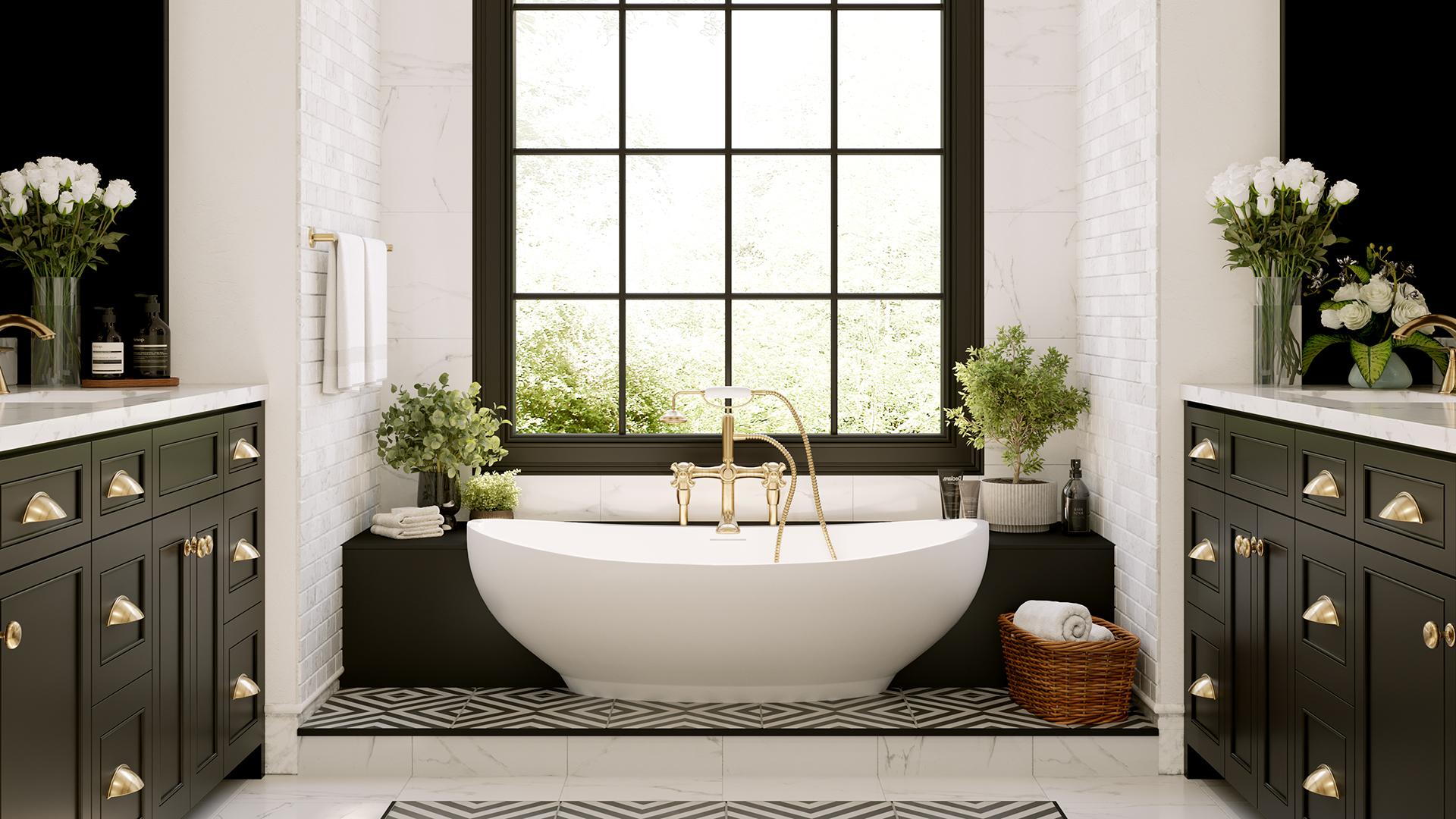 Feature a freestanding⁤ tub as a centerpiece of luxury⁢ in your eclectic bathroom