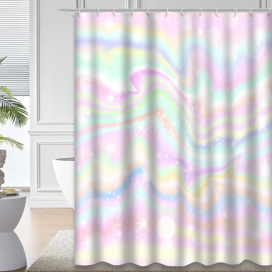 Opt for ‍a pastel shower curtain to ⁢tie the room ‌together