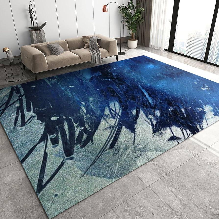 Add a textured blue rug for a ⁣cozy blue‍ living room⁤ feel