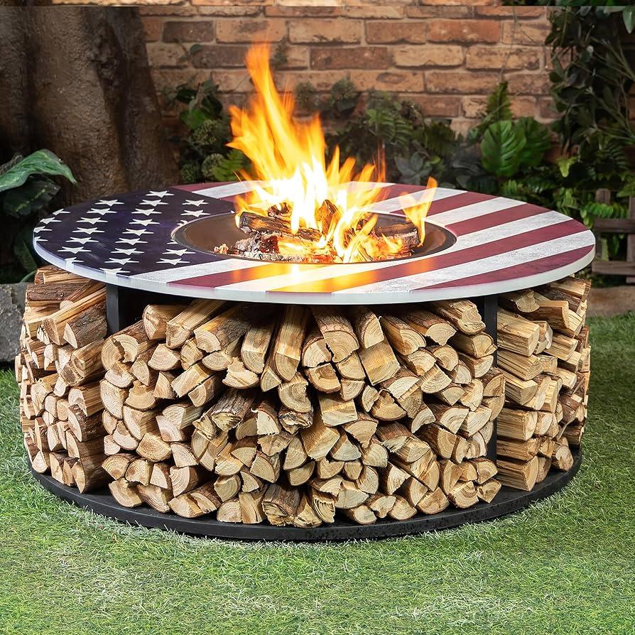 Include a firewood storage area for your backyard fire pit