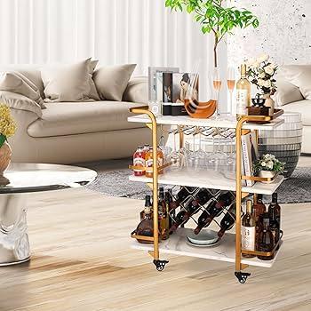 A chic bar ​cart to effortlessly entertain in your Contemporary Living ‌Room