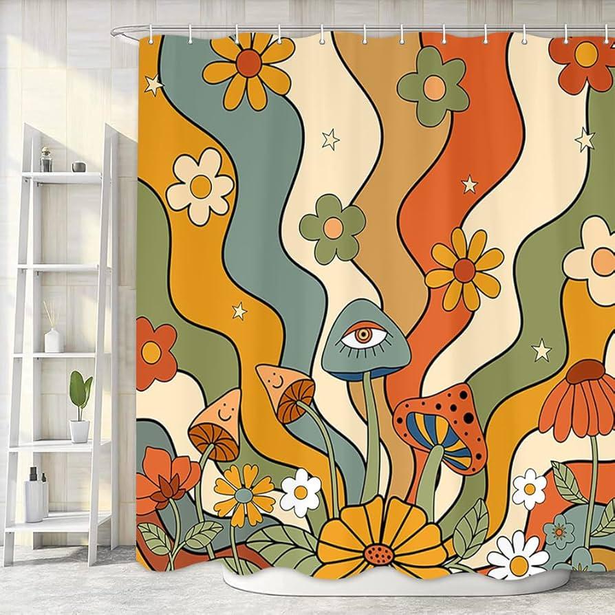 Spruce up with a whimsical shower curtain for your boho bathroom