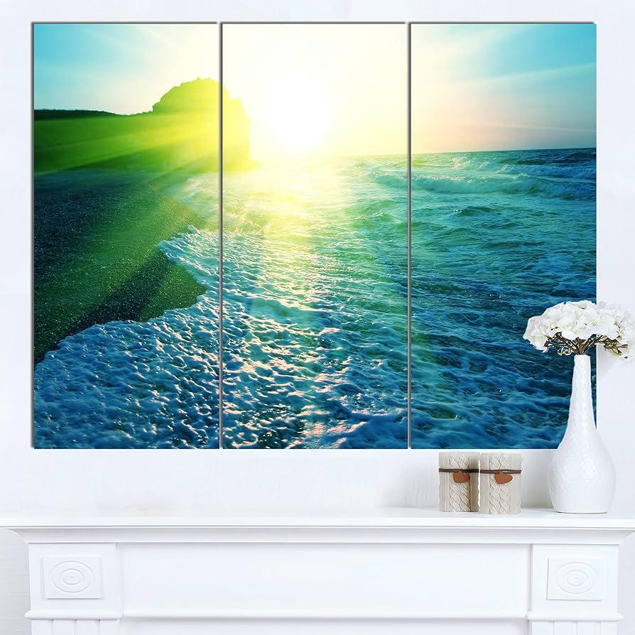 Consider blue wall art to create a focal point