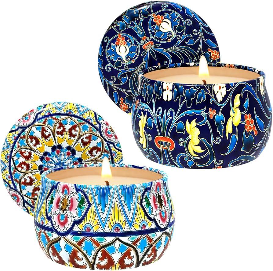 Aromatic candles for a soothing ambiance in your boho bathroom