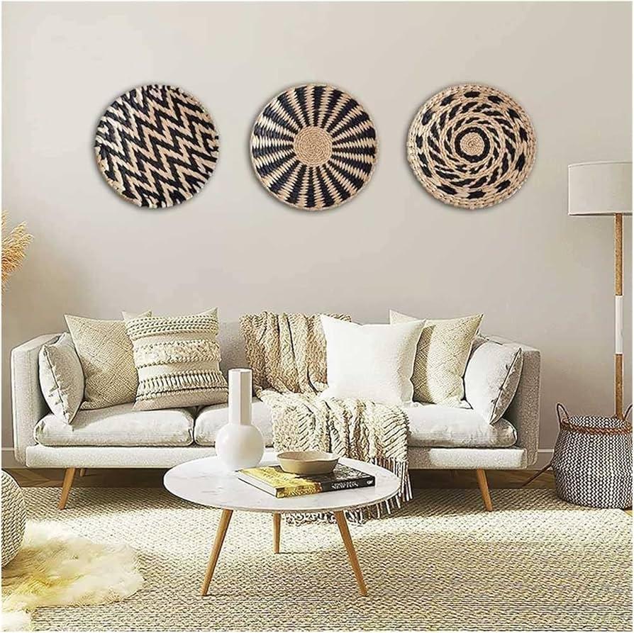 Add woven baskets for storage and texture in​ your Earthy Living Room decor