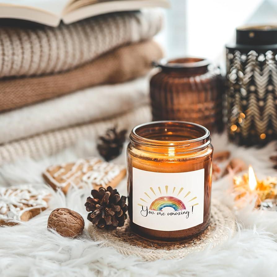 Scented candles to create a calming atmosphere in your boho bathroom