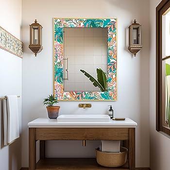 Vintage mirrors reflecting boho charm in your bathroom decor