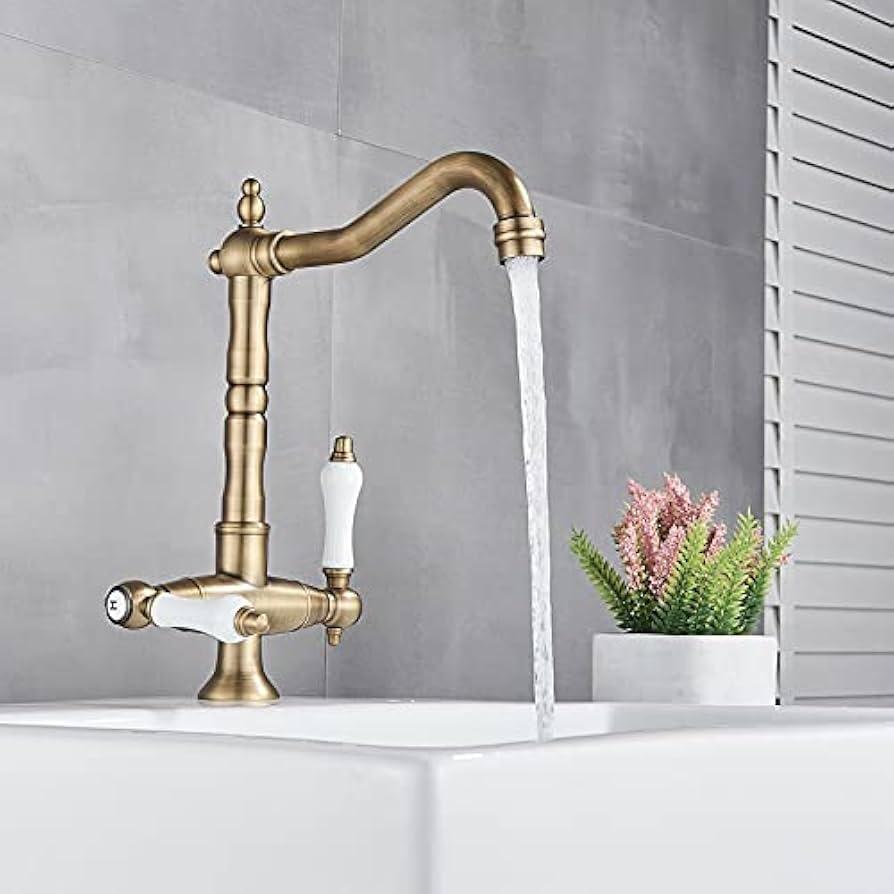 Vintage-inspired faucets bring an authentic farmhouse feeling to your bathroom