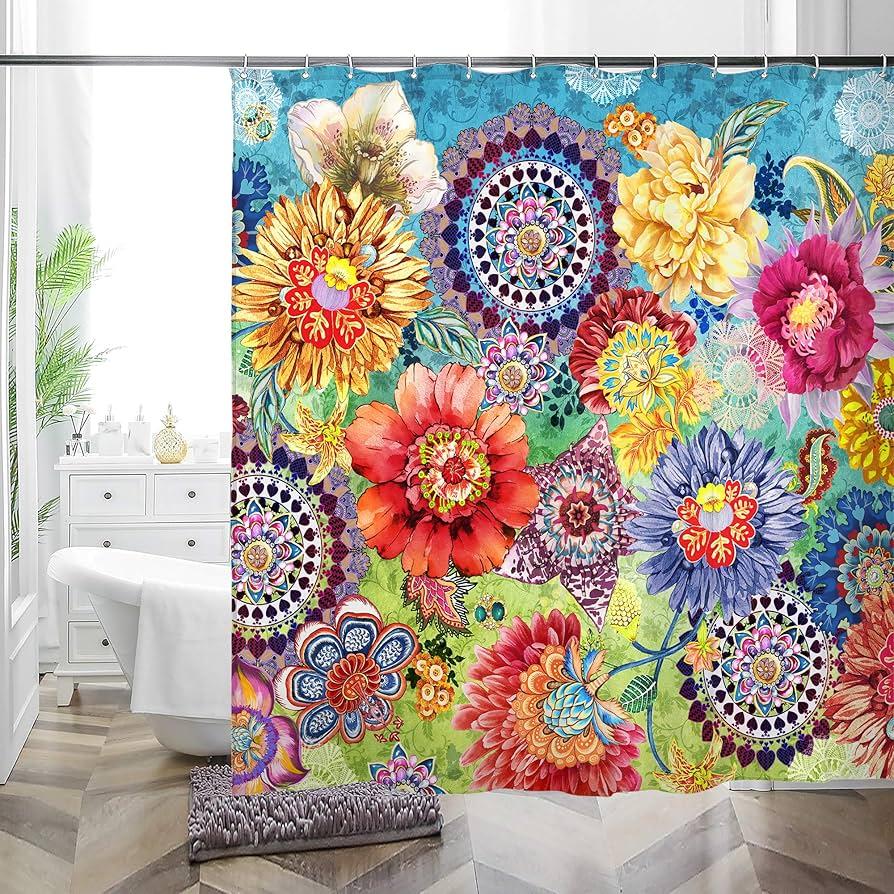 Finish with bohemian textiles to soften your boho ‌bathroom