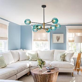 Play with ‍lighting to enhance your blue living room ambiance