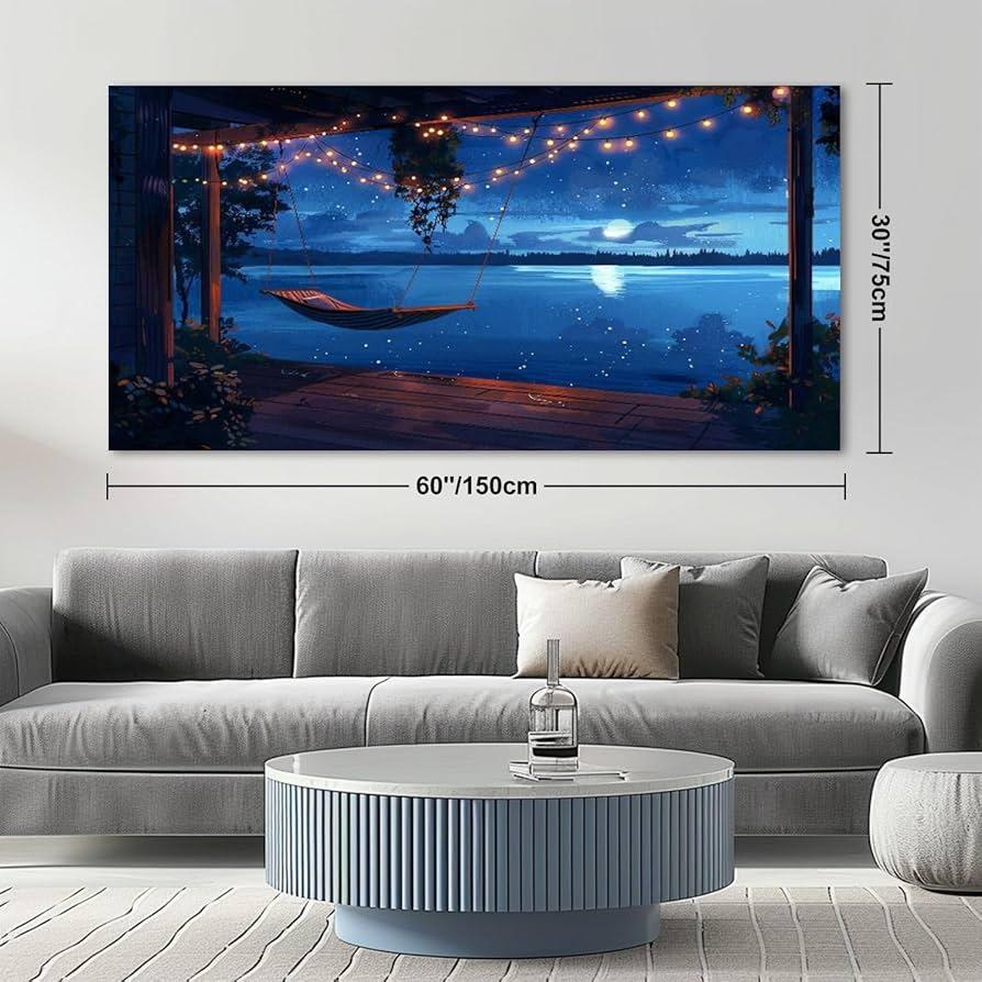 Choose serene ‌artwork featuring⁤ blue tones for your living room