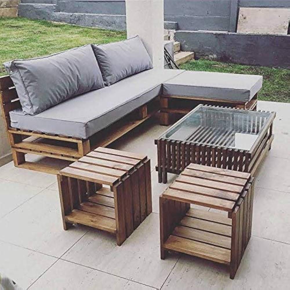 Recycled ⁣Pallet Garden⁣ Furniture Enhances Outdoor Comfort