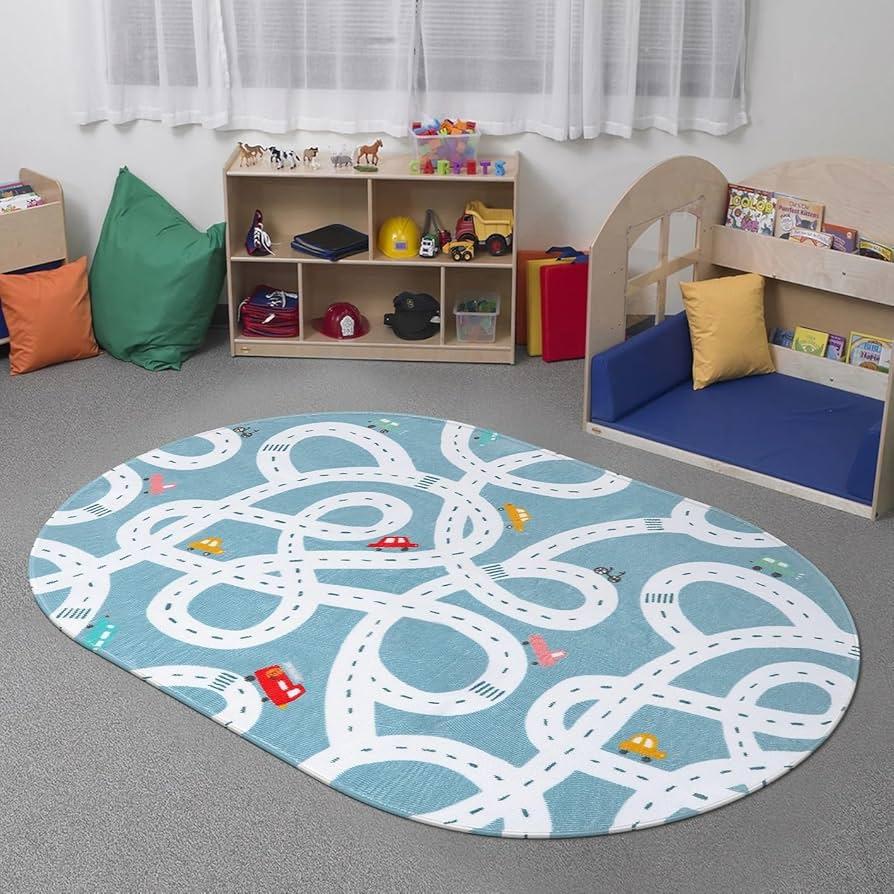 Incorporate a small nursery rug to define play areas visually