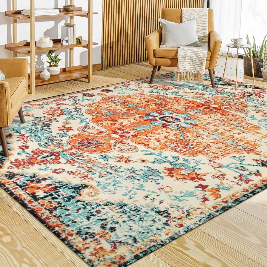 A plush, oversized area ⁢rug adds warmth and texture‌ to your Boho Living Room