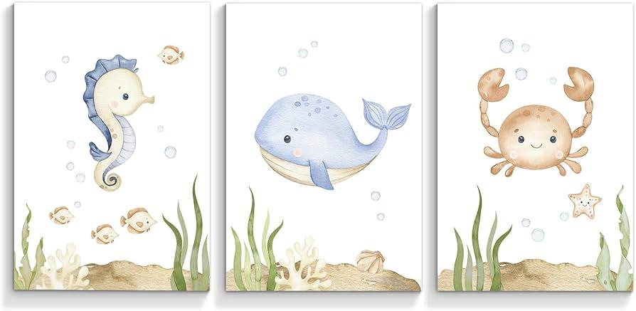 Underwater Adventure Nursery featuring‌ ocean ​animals and soothing ⁣blue tones