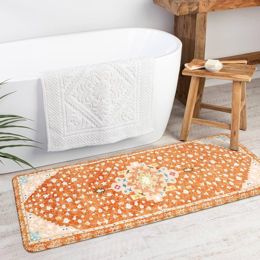 Chic rugs to ​unify the elements​ in your boho ‌bathroom