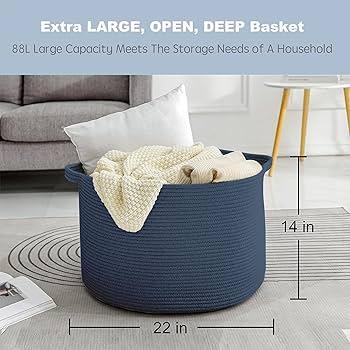 Incorporate ‌woven baskets for functional decor in your blue living room