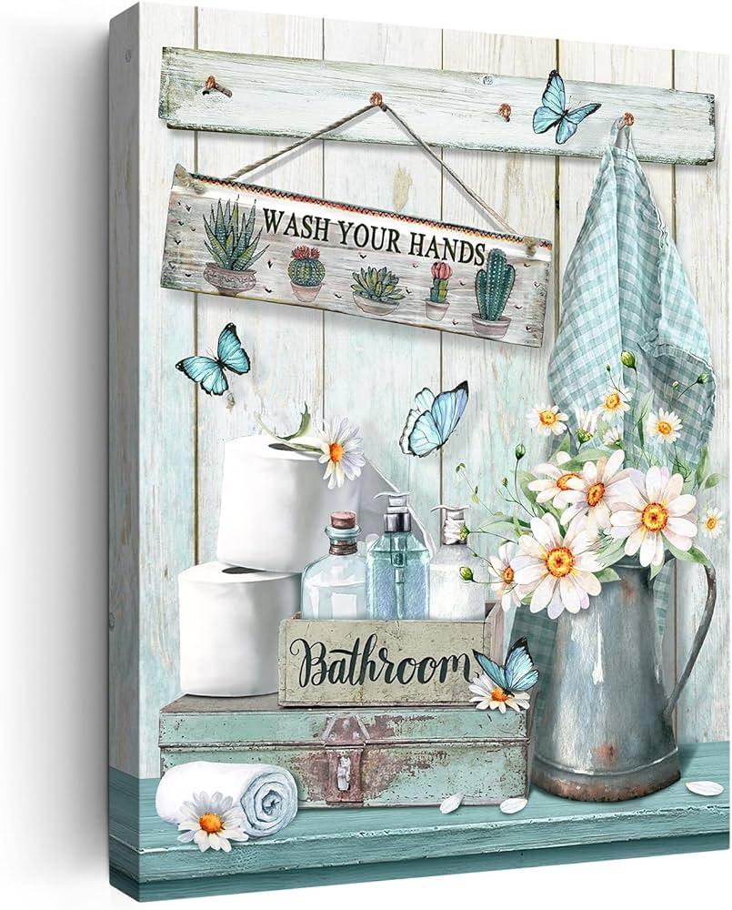 Hang ‌artwork ⁤that reflects nature⁢ to enhance the farmhouse⁤ bathrooms‌ charm