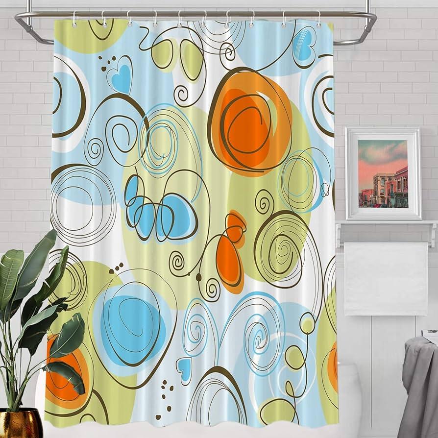 Showcase a whimsical shower curtain to bring flair to your eclectic bathroom aesthetics