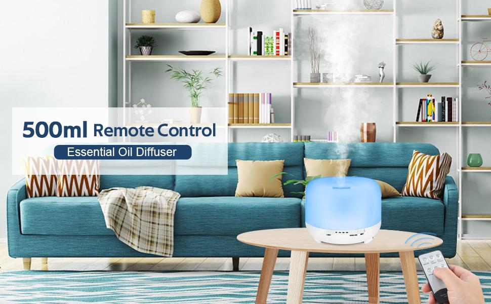 Use essential oil ‍diffusers for a soothing atmosphere in your blue living room