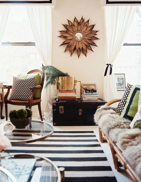 Incorporate a vintage trunk for stylish storage in your vintage living room