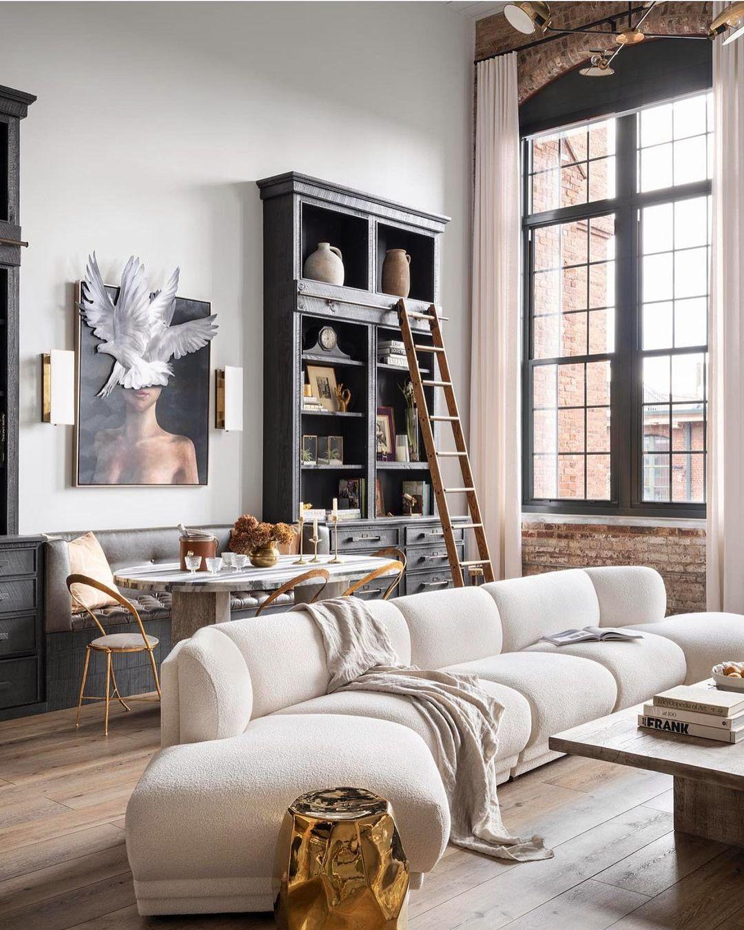 Urban Loft ⁢Living‌ Room: Open ‍spaces ​and chic furnishings⁢ define modern urban life