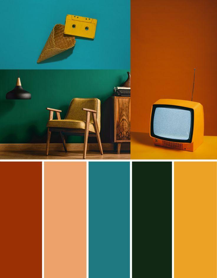 A retro color palette breathes life into any vintage living ‍room