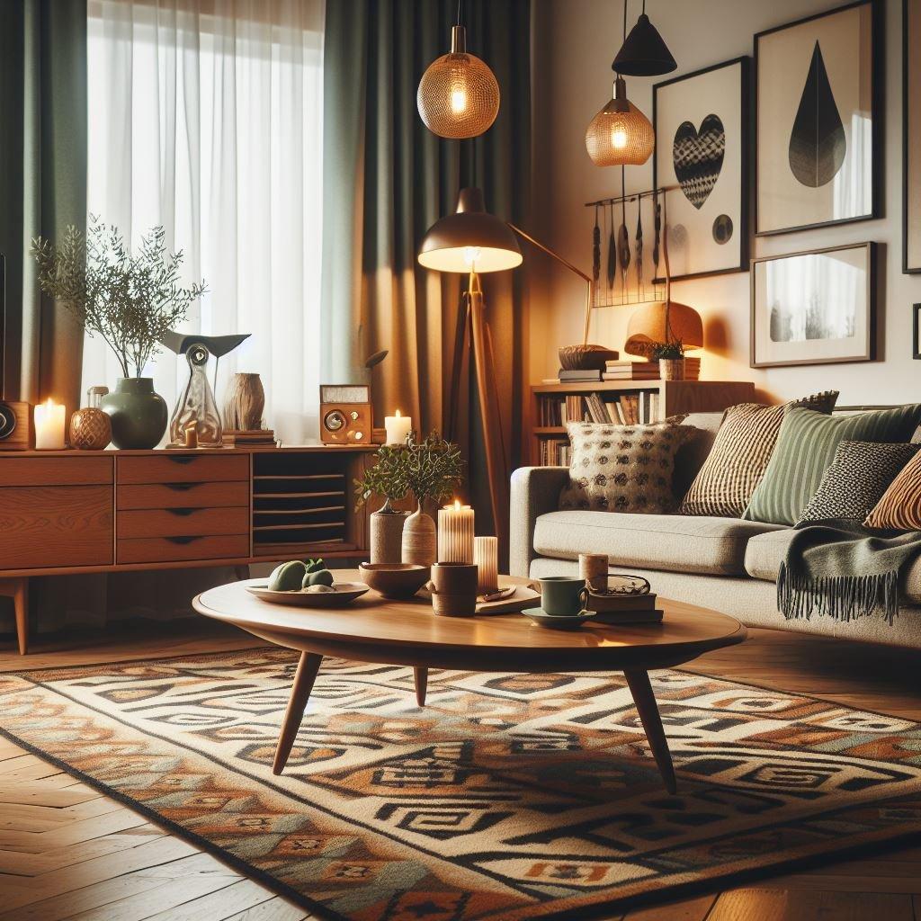 Mid-Century Modern Living Room: Retro ⁣furniture shapes bring timeless flair to your space