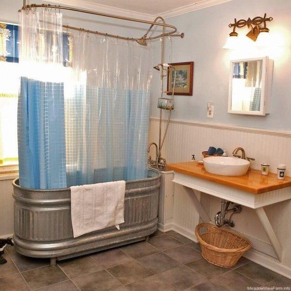 Incorporate a galvanized tub for a charming‍ farmhouse ‌bathing experience