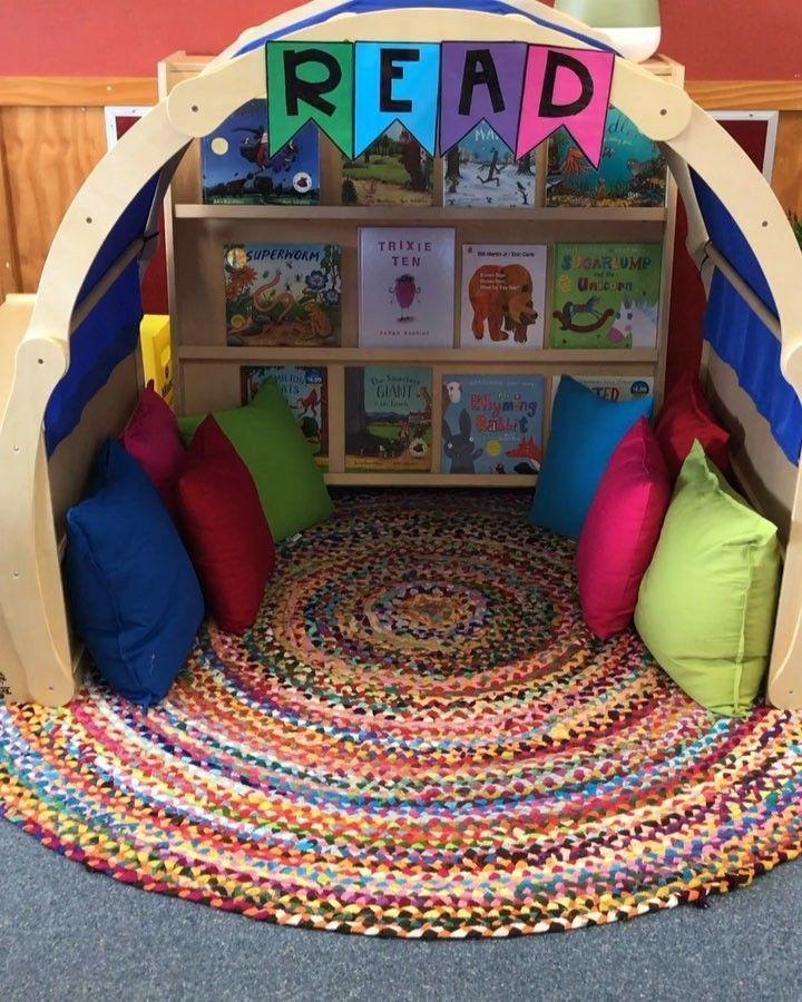 Select a corner nook for a cozy reading area in your small nursery