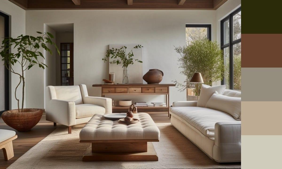 Incorporate ⁢a tranquil color palette in your earthy living room for peace and balance