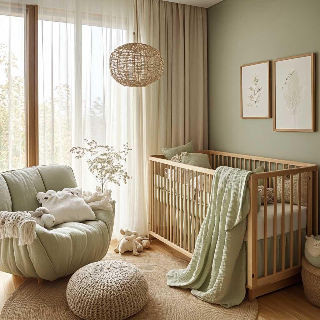 Use soft lighting options for a calming small nursery atmosphere