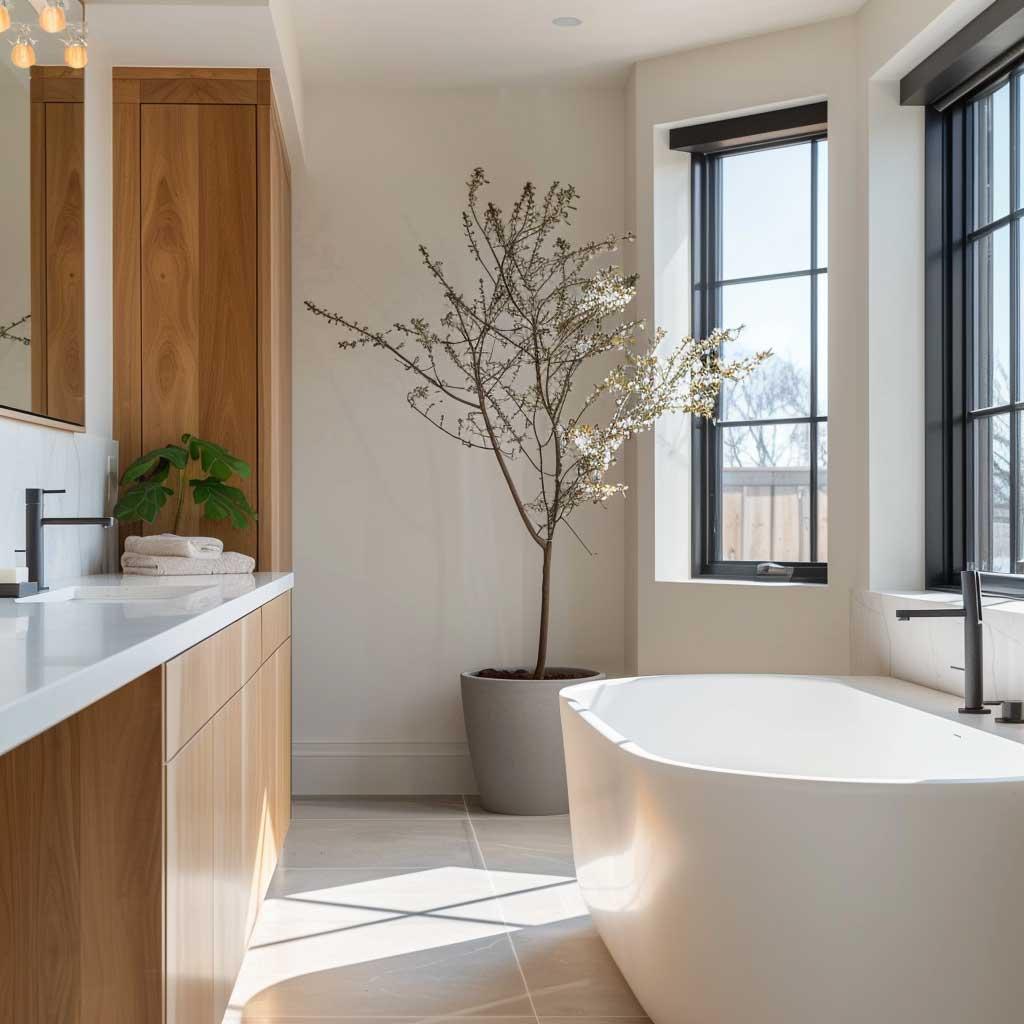 Utilize‍ soft ​lighting to create a calming ambiance in your‍ wooden bathroom‍ space