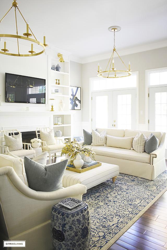 Refreshing Neutrals: Use soft tones for a calm Living Room environment